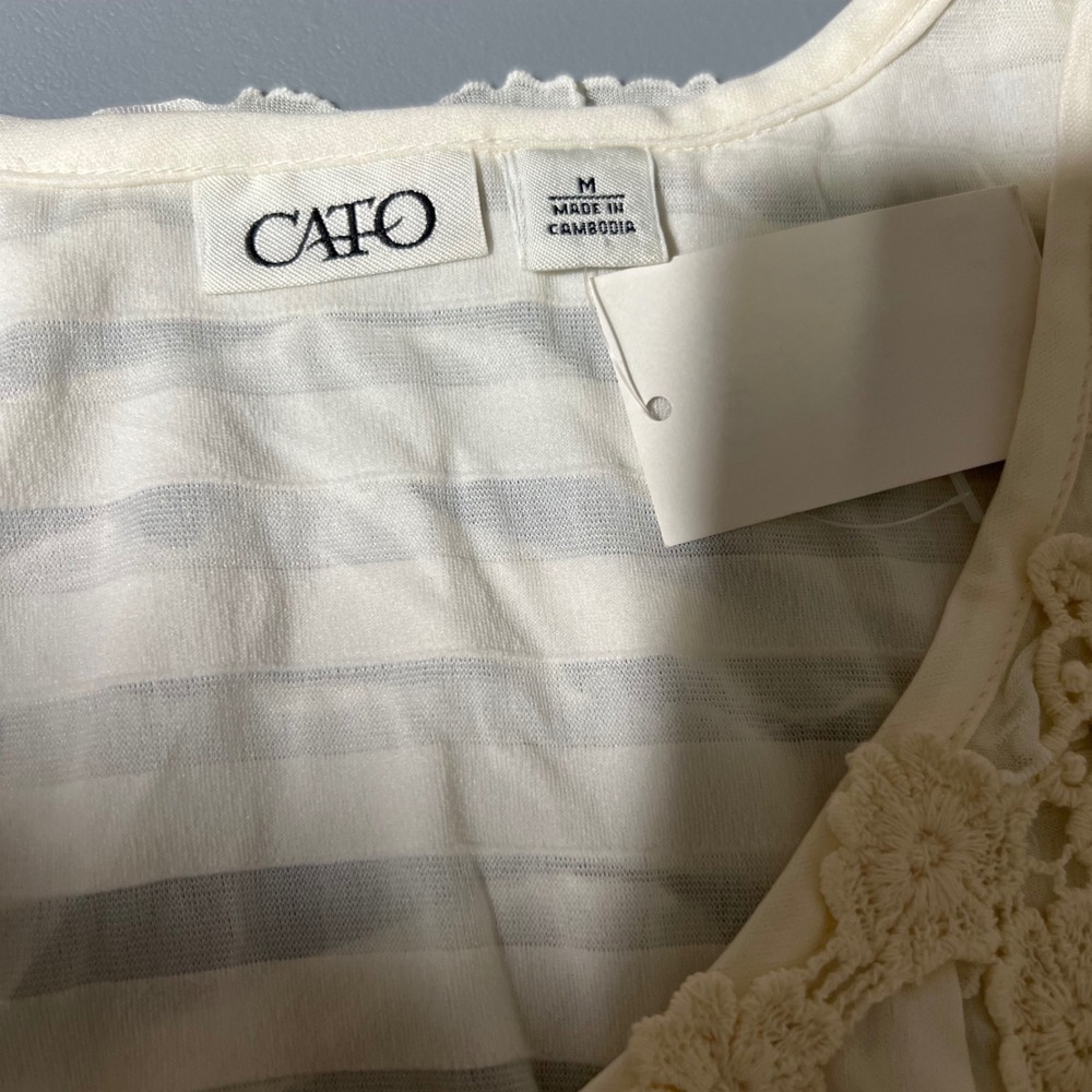 CAHO Ivory Lace Fairy Tank Whismsigoth Boho Cottagecore Romantic Ruffle M - Picture 7 of 10